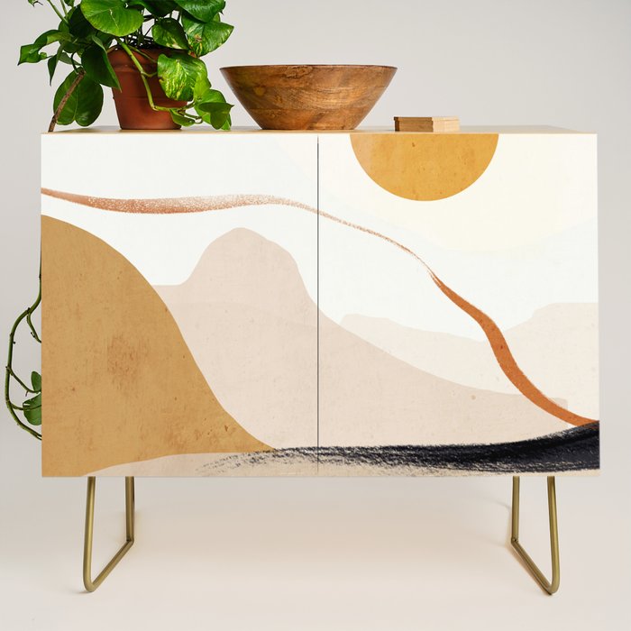 Minimal Abstract Art Landscape 31 Credenza Gallery Image 1
