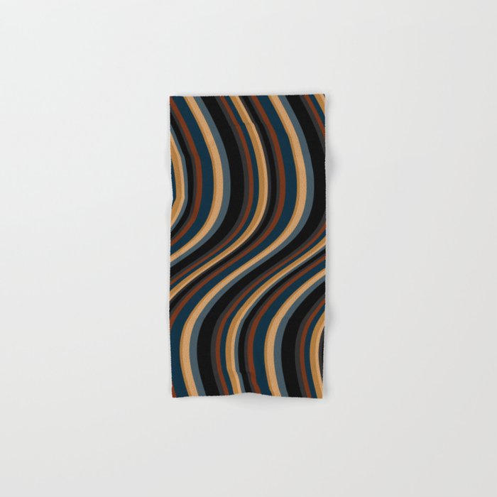 Wavy Stripes V - Dark Vintage  Bath Towel Gallery Image 1