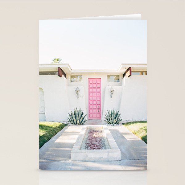 Pink Door in Palm Springs California Photo - Mid Century Modern Architecture Stationery Card Gallery Image 2
