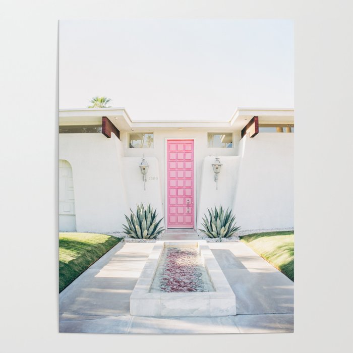 Pink Door in Palm Springs California Photo - Mid Century Modern Architecture Poster Gallery Image 4