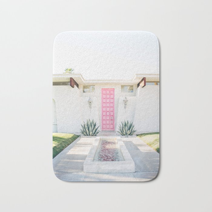 Pink Door in Palm Springs California Photo - Mid Century Modern Architecture Bath Mat Gallery Image 1