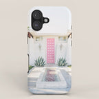 Pink Door in Palm Springs California Photo - Mid Century Modern Architecture iPhone Case Gallery Image 1