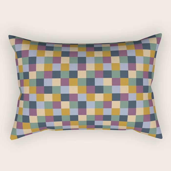 Bold Retro Checks Pattern - Small XIV Rectangular Pillow Gallery Image 2