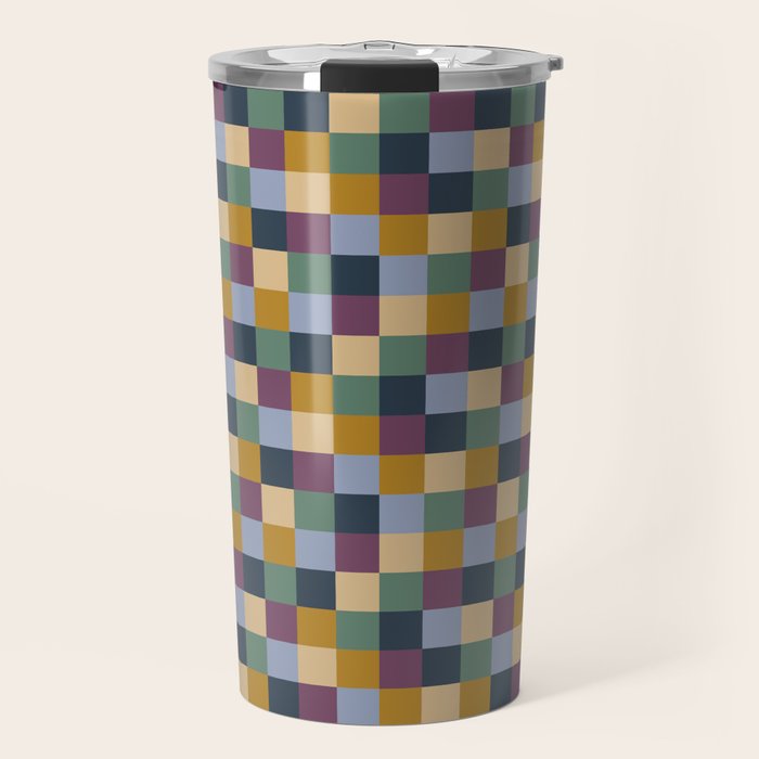 Bold Retro Checks Pattern - Small XIV Travel Mug Gallery Image 1