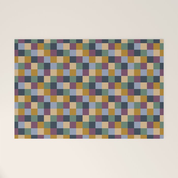 Bold Retro Checks Pattern - Small XIV Welcome Mat Gallery Image 1