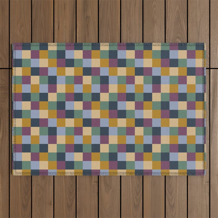 Bold Retro Checks Pattern - Small XIV Outdoor Rug Gallery Image 1