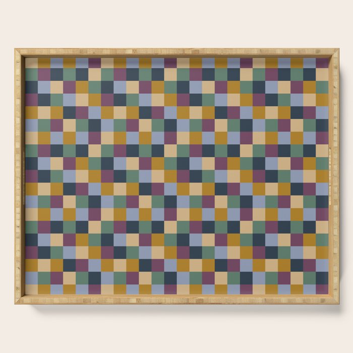 Bold Retro Checks Pattern - Small XIV Serving Tray Gallery Image 1