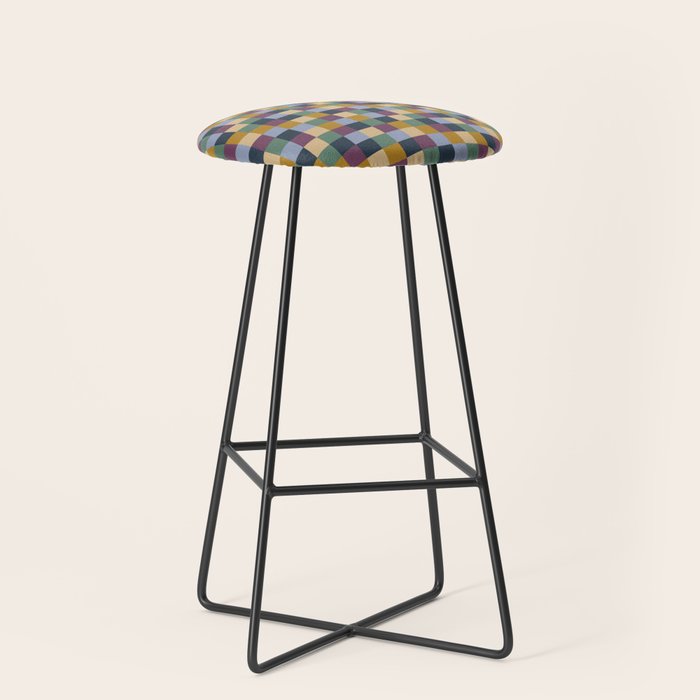 Bold Retro Checks Pattern - Small XIV Stool Gallery Image 1