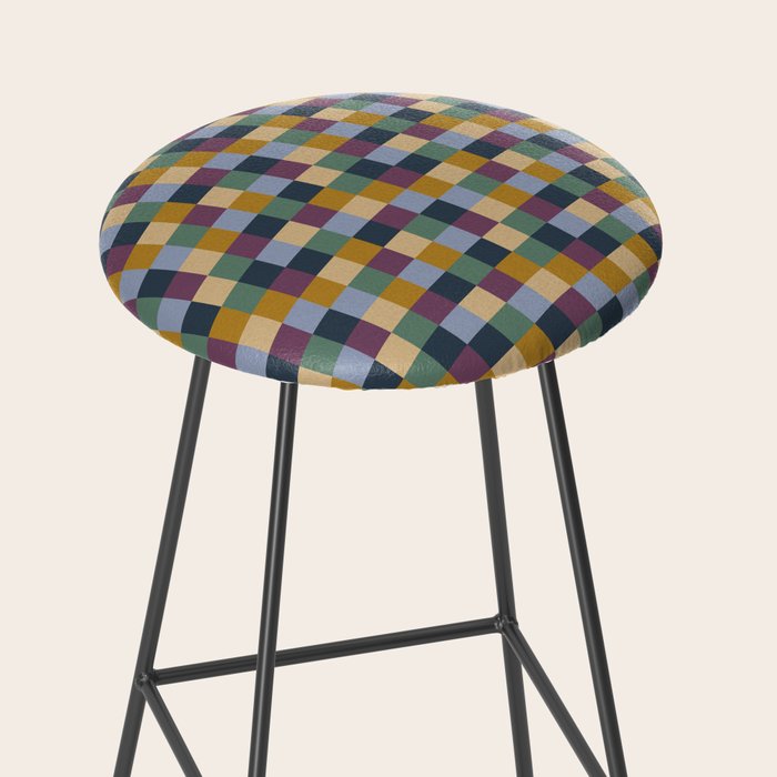 Bold Retro Checks Pattern - Small XIV Stool Gallery Image 2