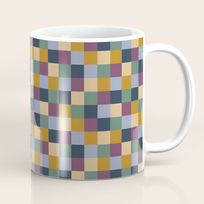 Bold Retro Checks Pattern - Small XIV Coffee Mug Gallery Image 1
