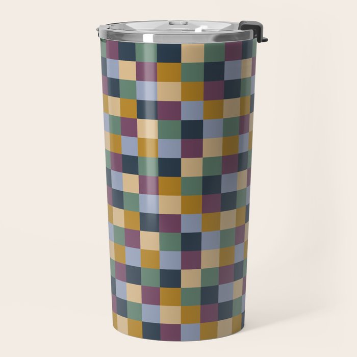 Bold Retro Checks Pattern - Small XIV Travel Mug Gallery Image 2