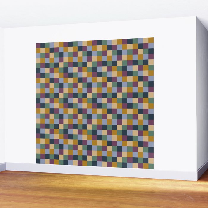 Bold Retro Checks Pattern - Small XIV Wall Mural Gallery Image 2