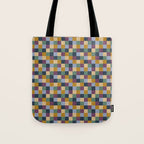 Bold Retro Checks Pattern - Small XIV Tote Bag Gallery Image 1