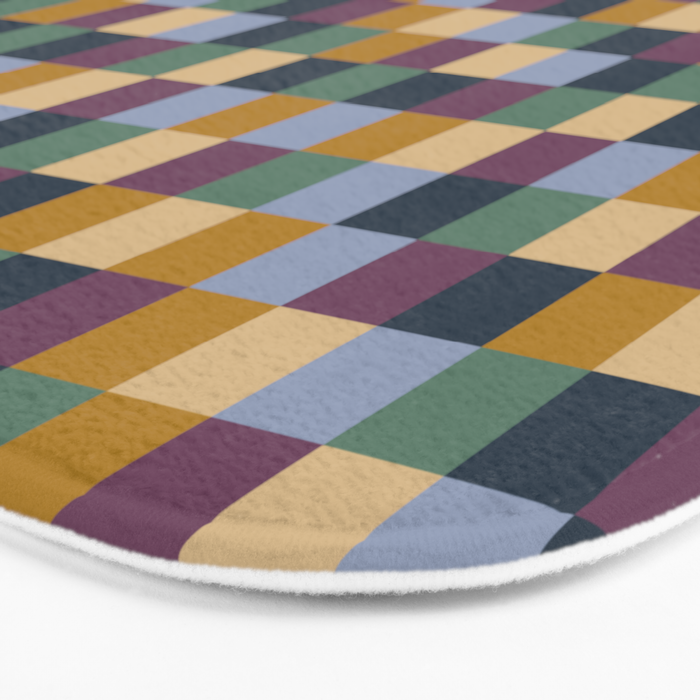 Bold Retro Checks Pattern - Small XIV Bath Mat Gallery Image 3