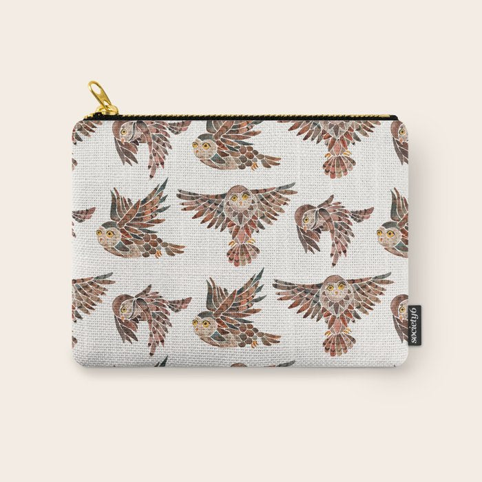 Owls in Flight - Brown Palette Carry All Pouch Gallery Image 1