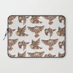 Owls in Flight - Brown Palette Laptop Sleeve Gallery Image 1