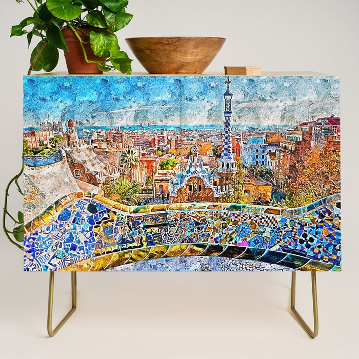 Barcelona, Parc Guell Credenza Gallery Image 1