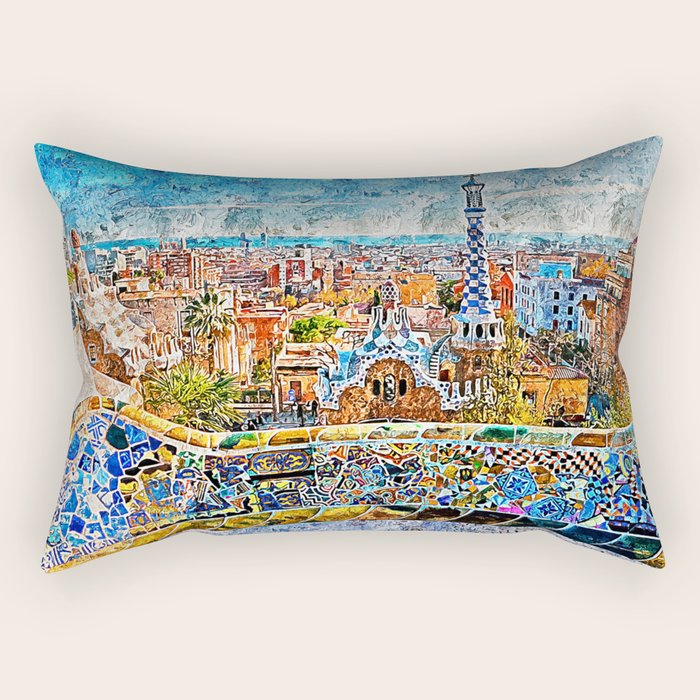 Barcelona, Parc Guell Rectangular Pillow Gallery Image 2