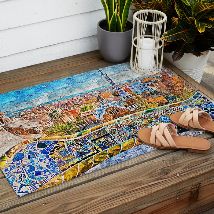 Barcelona, Parc Guell Outdoor Rug Gallery Image 2