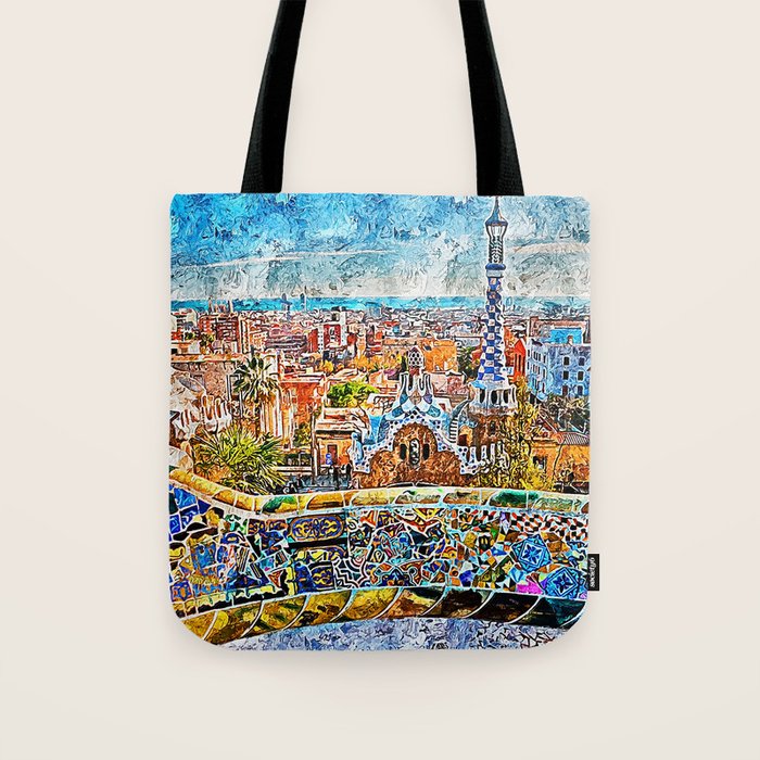 Barcelona, Parc Guell Tote Bag Gallery Image 1