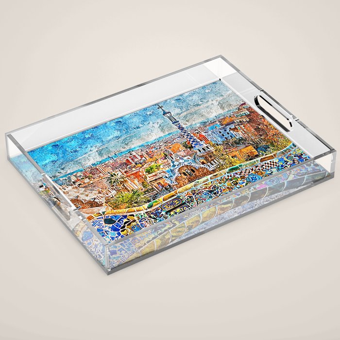 Barcelona, Parc Guell Acrylic Tray Gallery Image 1