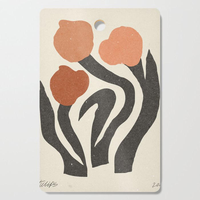 Tulips | modern floral artwork 02 Cutting Board Gallery Image 1