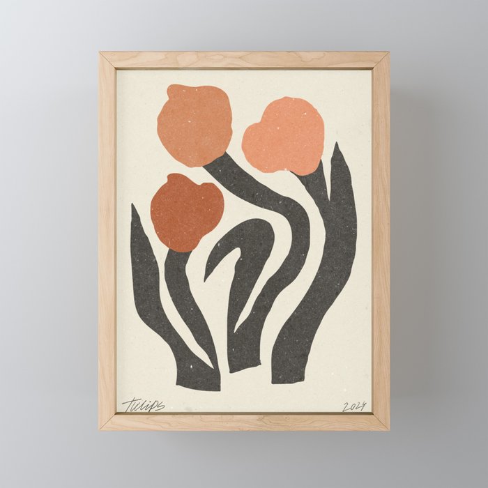 Tulips | modern floral artwork 02 Mini Art Print Gallery Image 1
