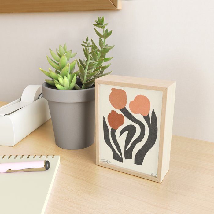 Tulips | modern floral artwork 02 Mini Art Print Gallery Image 2