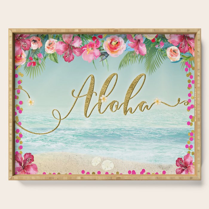 Golden Aloha Serving Tray Gallery Image 1