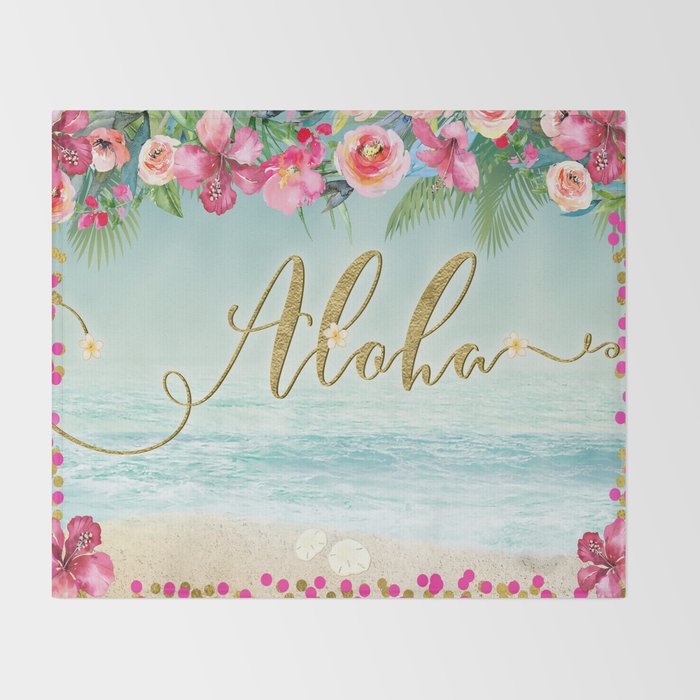 Golden Aloha Throw Blanket Gallery Image 2