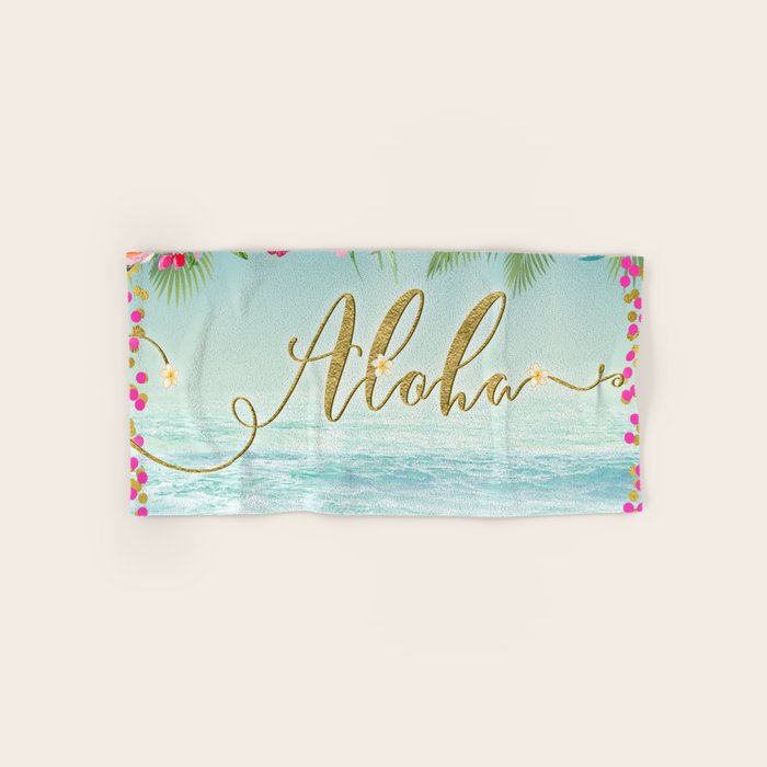 Golden Aloha Bath Towel Gallery Image 1
