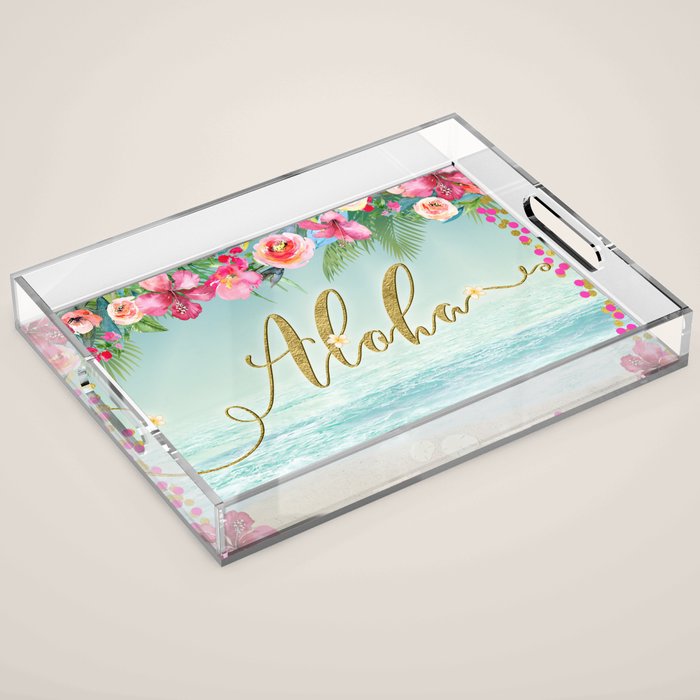 Golden Aloha Acrylic Tray Gallery Image 1