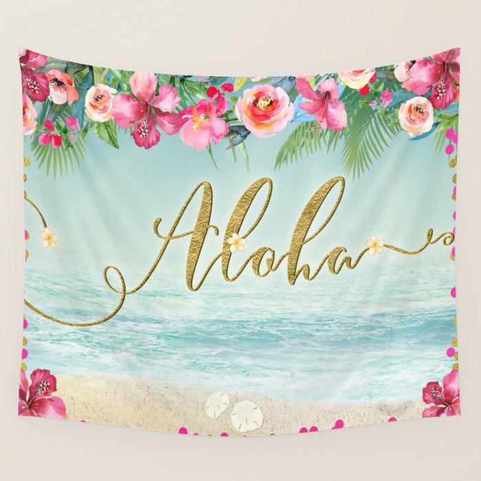 Golden Aloha Wall Tapestry Gallery Image 4