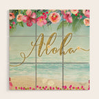 Golden Aloha Wood Wall Art Gallery Image 1