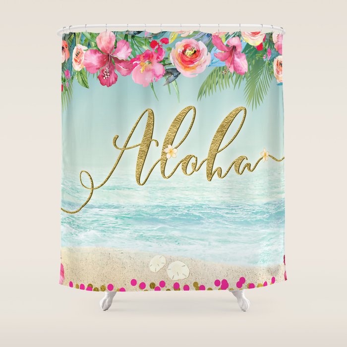 Golden Aloha Shower Curtain Gallery Image 1