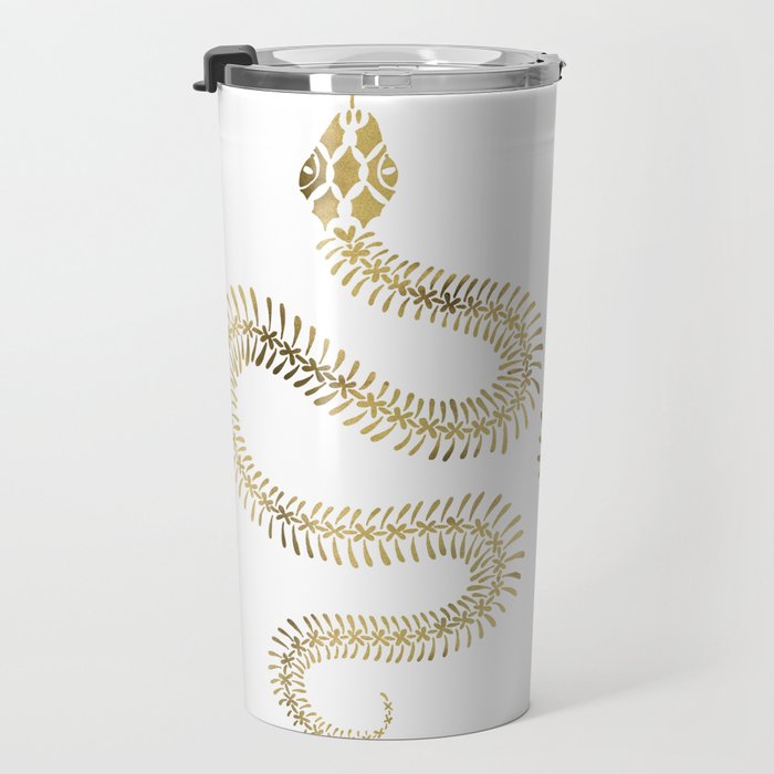Snake Skeleton - Gold Travel Mug Gallery Image 3