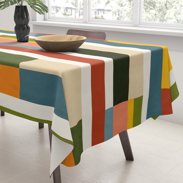 Autumn Winter Striped Revival Tablecloth Gallery Image 3