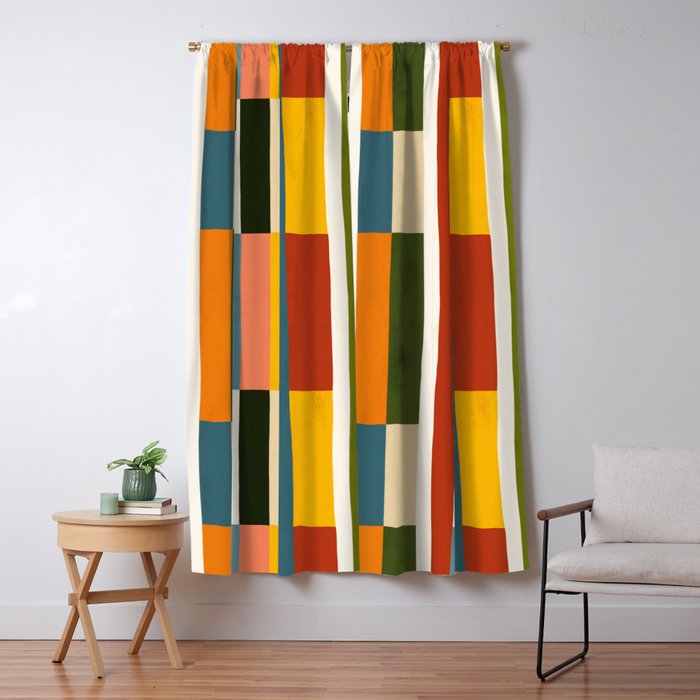 Autumn Winter Striped Revival Window Curtain Gallery Image 5