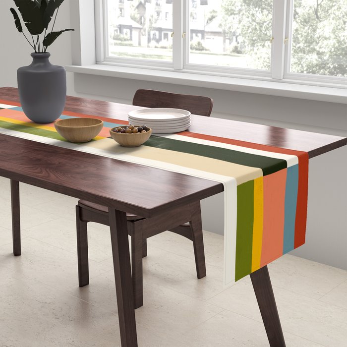 Autumn Winter Striped Revival Table Runner Gallery Image 2