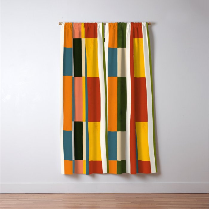 Autumn Winter Striped Revival Window Curtain Gallery Image 3