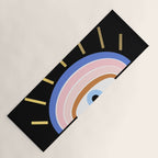 Retro evil eye - black & gold Yoga Mat Gallery Image 1