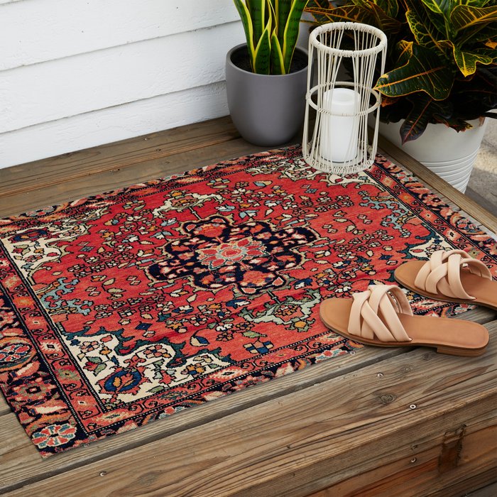 Farahan Arak West Persian Poshti Print Outdoor Rug Gallery Image 2