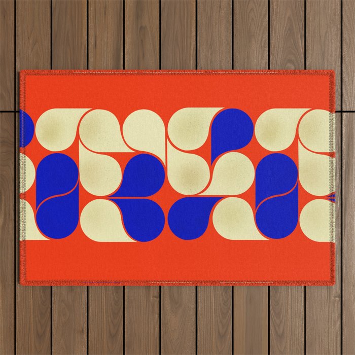 Mid-century geometric shapes-no10 Outdoor Rug Gallery Image 1