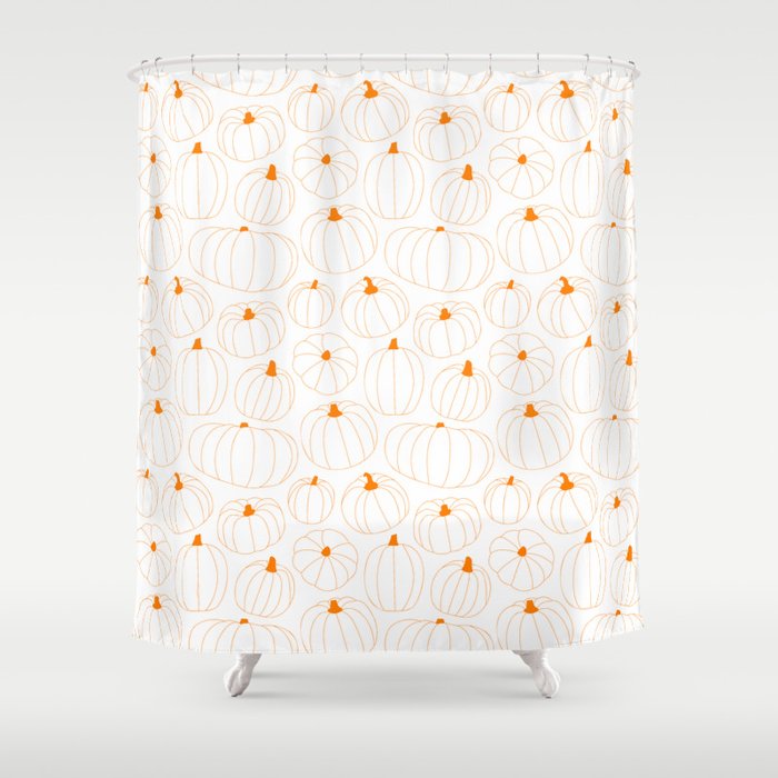 Autumn pumpkin vegetable pattern Shower Curtain Gallery Image 1