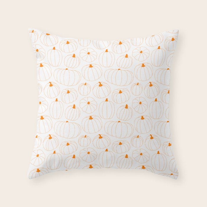 Autumn pumpkin vegetable pattern Throw Pillow Gallery Image 6