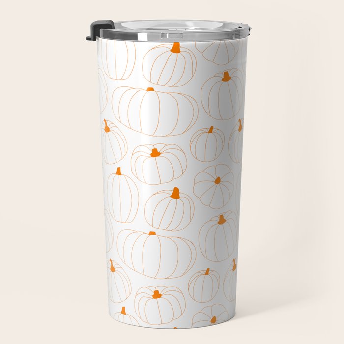 Autumn pumpkin vegetable pattern Travel Mug Gallery Image 3