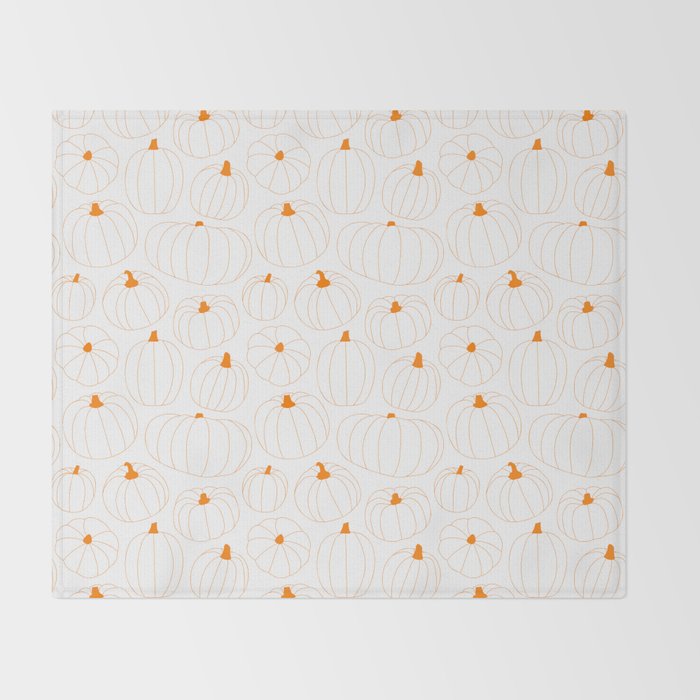 Autumn pumpkin vegetable pattern Throw Blanket Gallery Image 2