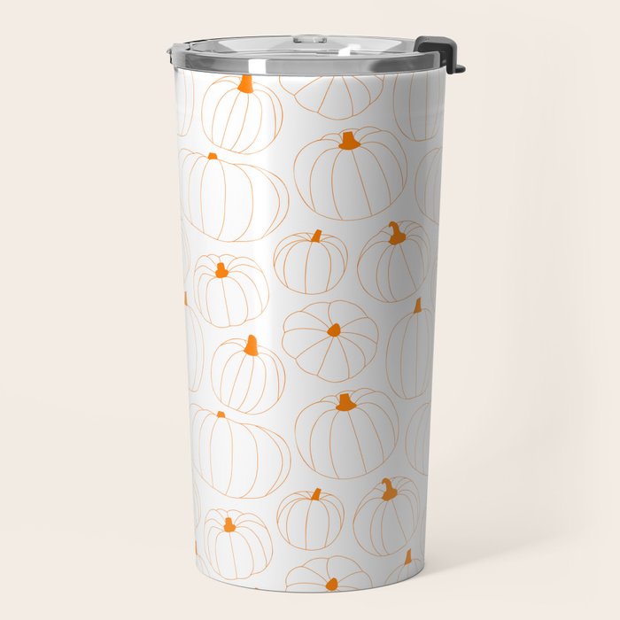 Autumn pumpkin vegetable pattern Travel Mug Gallery Image 2