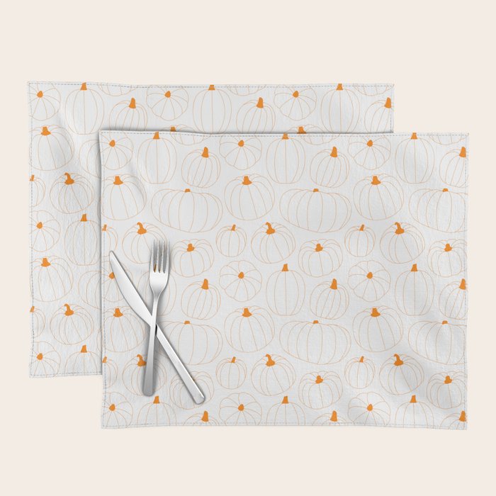 Autumn pumpkin vegetable pattern Placemat Gallery Image 1