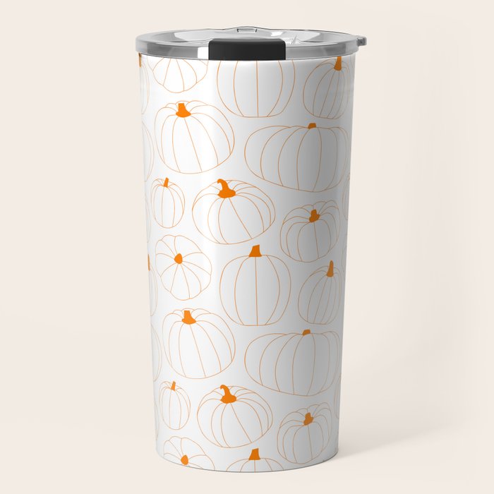 Autumn pumpkin vegetable pattern Travel Mug Gallery Image 1